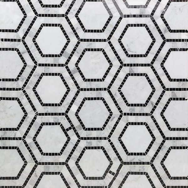 Ivy Hill Tile Zeta Carrera 10-3/4 in. x 12-1/4 in. Polished Marble Mosaic Tile (0.91 sq. ft./ sheet)