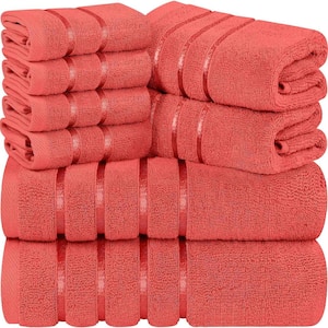 8-Piece Coral Luxury Cotton Towel Set