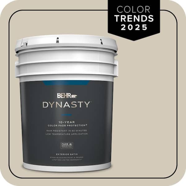 BEHR DYNASTY 5 gal. Designer Collection #DC-010 Even Better Beige Satin Enamel Exterior Stain-Blocking Paint & Primer