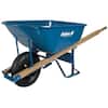 Jackson 6 cu. ft. Heavy-Duty Steel Wheelbarrow with Tubed Knobby Tire and Powder Metal Bearings M6KBUT12