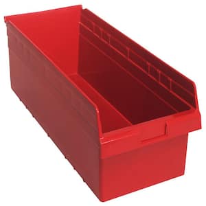 Store-Max 8 in. Shelf 9.1 Gal. Storage Tote in Red (6-Pack)