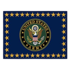 Blue/Multi 2 ft. x 3 ft. Entryway Mat Man Cave Decor Bedroom US ARMY Stars Logo Washable Non-Slip Area rug