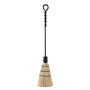 28 in. Tall Black Rope Design Standard Fireplace Brush Tool