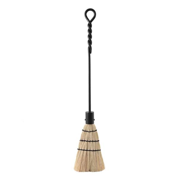 ACHLA DESIGNS 28 in. Tall Black Rope Design Standard Fireplace Brush Tool