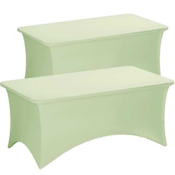2 Pack 6FT Stretch Spandex Fitted Rectangular Table Covers, Washable Table Cloths