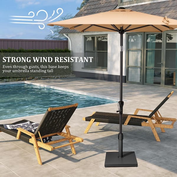 43 lbs. Square Metal Concrete Outdoor Patio Umbrella Base Holder in Black for Patio Market Umbrella Table Umbrella