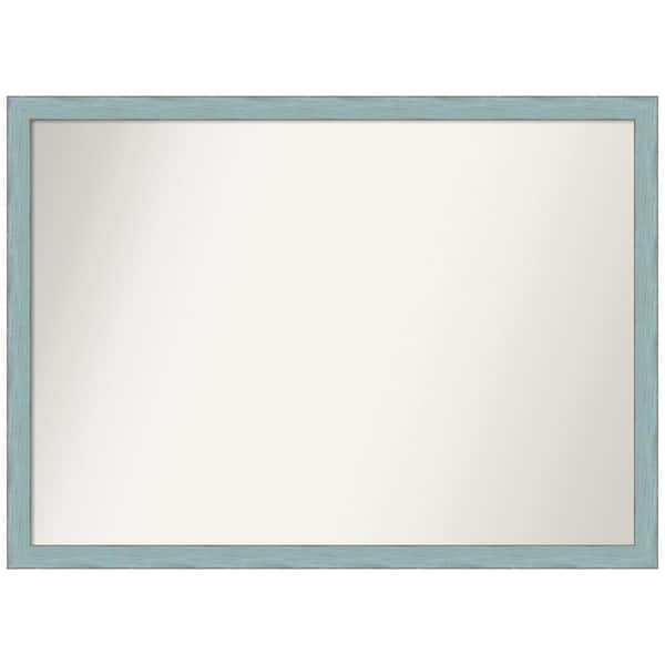 Amanti Art Sky Blue Rustic 40.25 in. W x 29.25 in. H Non-Beveled Wood Bathroom Wall Mirror in Blue