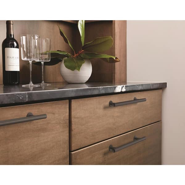 Radius 3-3/4 in. (96mm) Modern Matte Black Bar Cabinet Pull