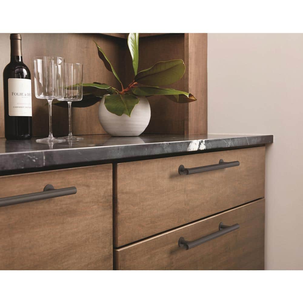 Matte Black 6-5/16 inch Center-to-Center Cylindrical Bar Cabinet Pull