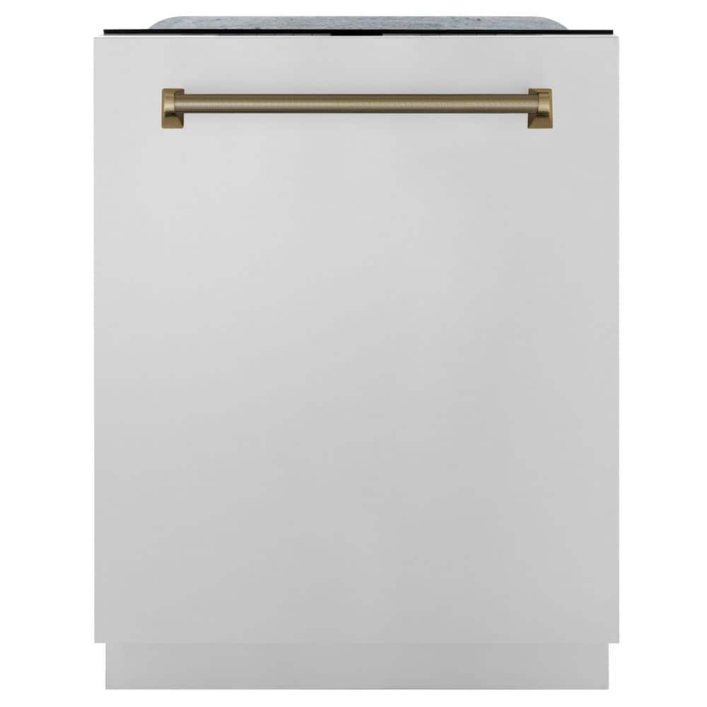 Autograph 24 in. Monument 3rd Rack Top Touch Control Dishwasher in Stainless Steel with Bronze Helix Handle, 45dBa