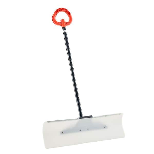Portable 30 in. Snow Sweeping Removal Tool: HDPE Blade Snow Shovel for Driveway/Garden