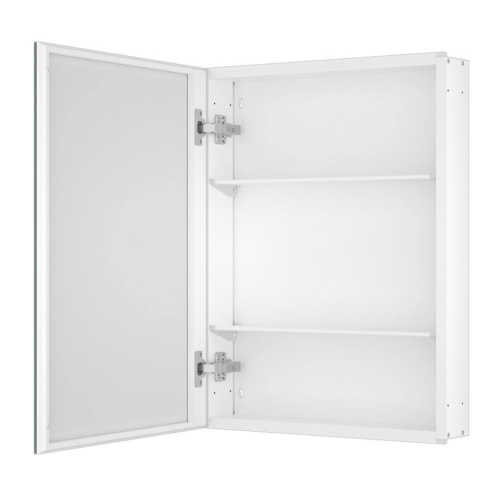 20 in. W x 28 in. H Rectangular Beveled Frameless Metal White Surface Mount/Recessed Medicine Cabinet with Mirror price history on PriceWatchPro