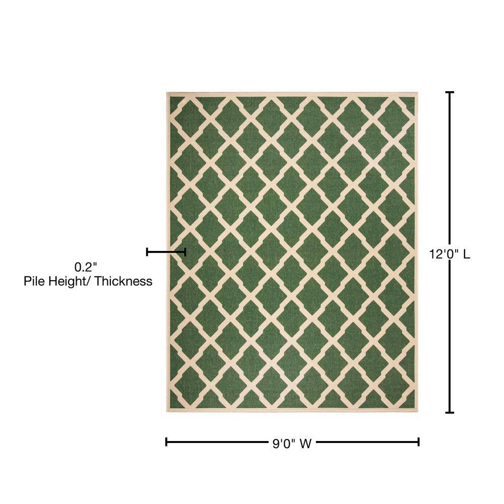 Luxe Cream and Rust Geometric 9' x 12' Synthetic Area Rug
