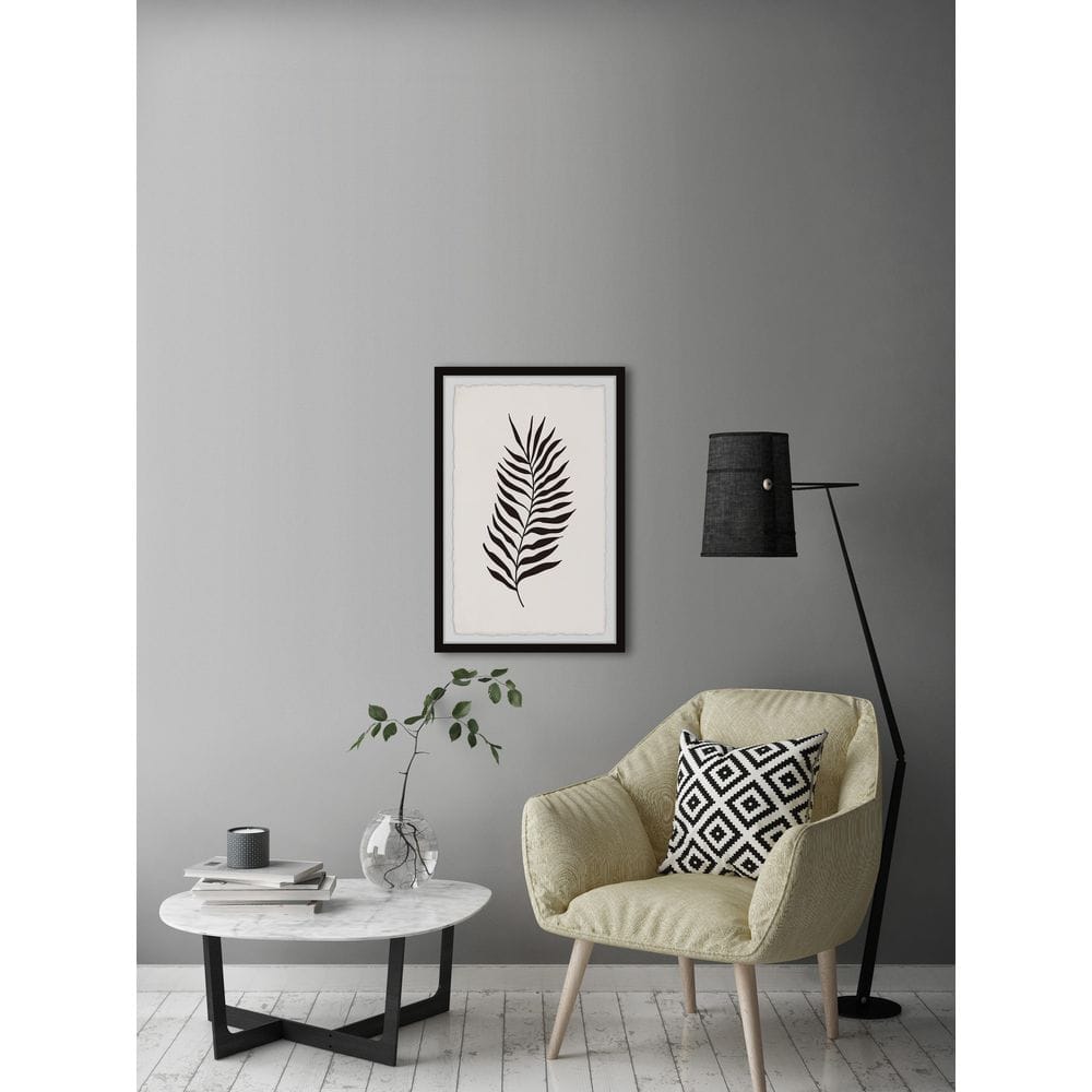 Black and White Fern Leaf Framed Nature Art Print, 30" x 20"