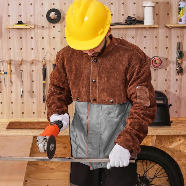 SKYSHALO Leather Welding Cape Sleeve, Heavy Duty Flame Resistant