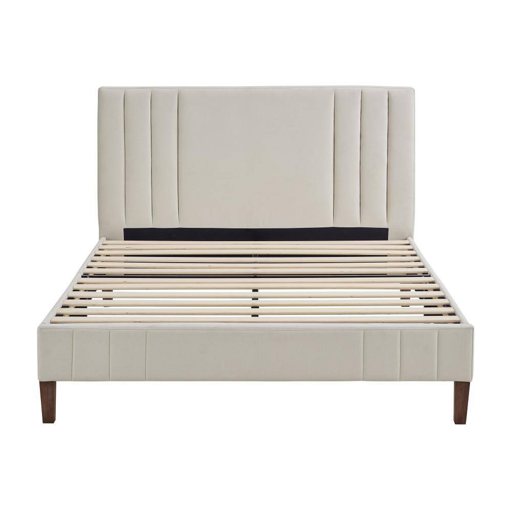 DeCoro Corbin Channel Tufted Queen Peyton Shell Upholstered Platform ...