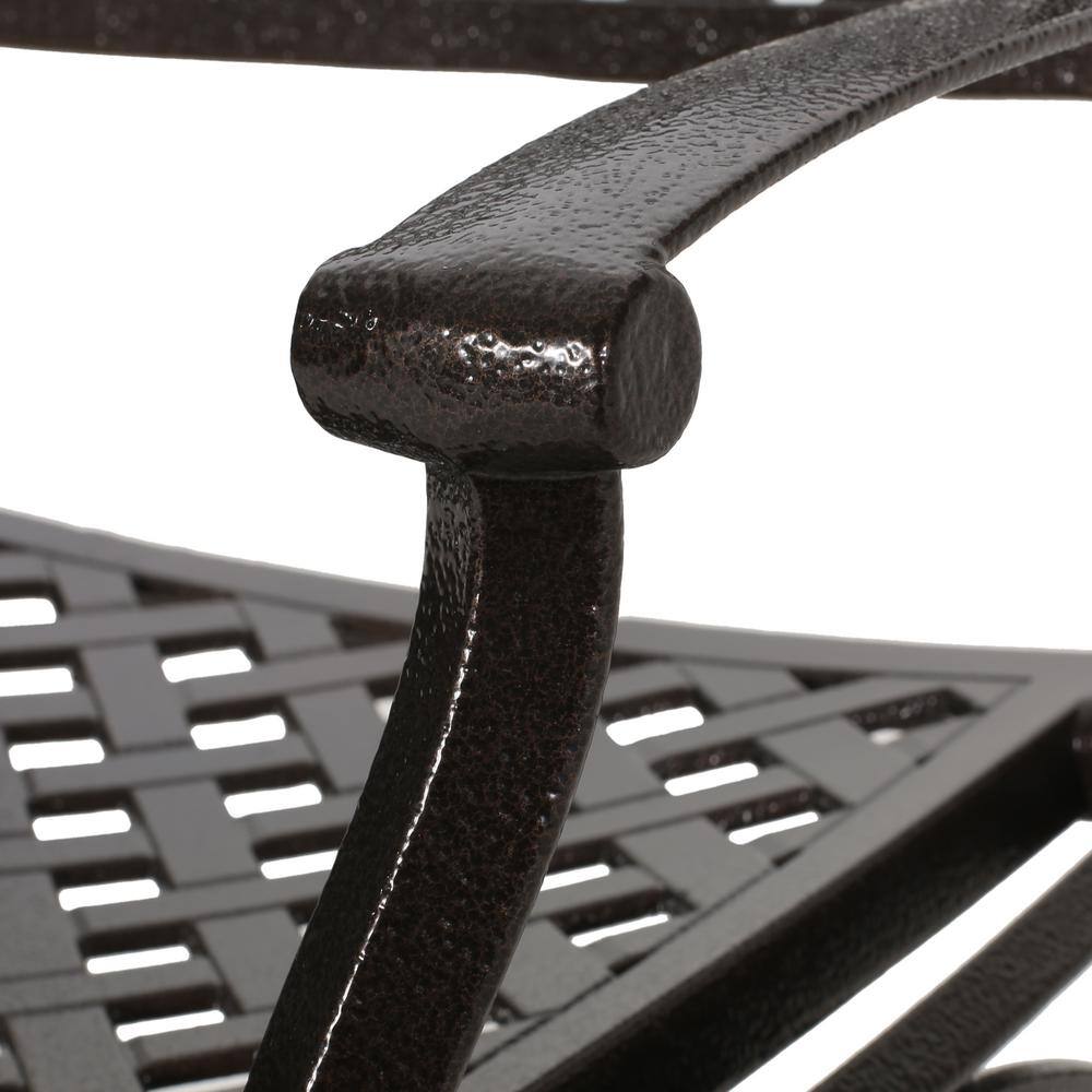 Hammered Bronze Aluminum Outdoor Dining Arm Chair Set