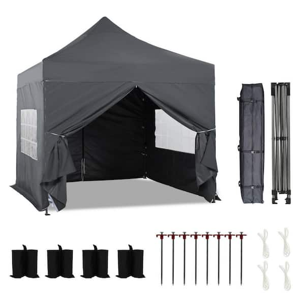 Aoodor 10 ft. x 10 ft. Heavy-Duty Commercial Instant Pop Up Canopy Tent ...