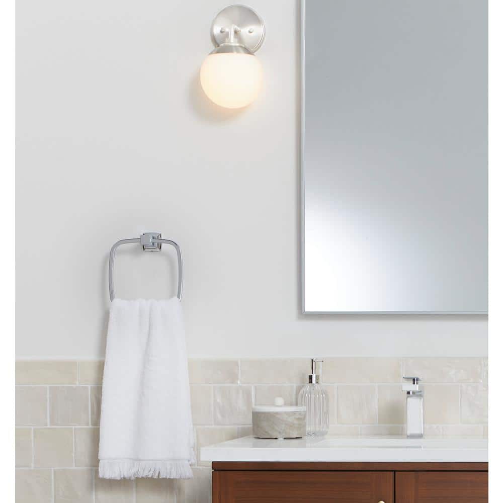 Polished Chrome Rectangular Wall Mounted Towel Ring