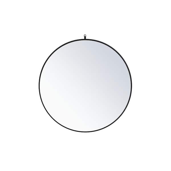 Unbranded Medium Round Black Modern Mirror (39 in. H x 39 in. W)