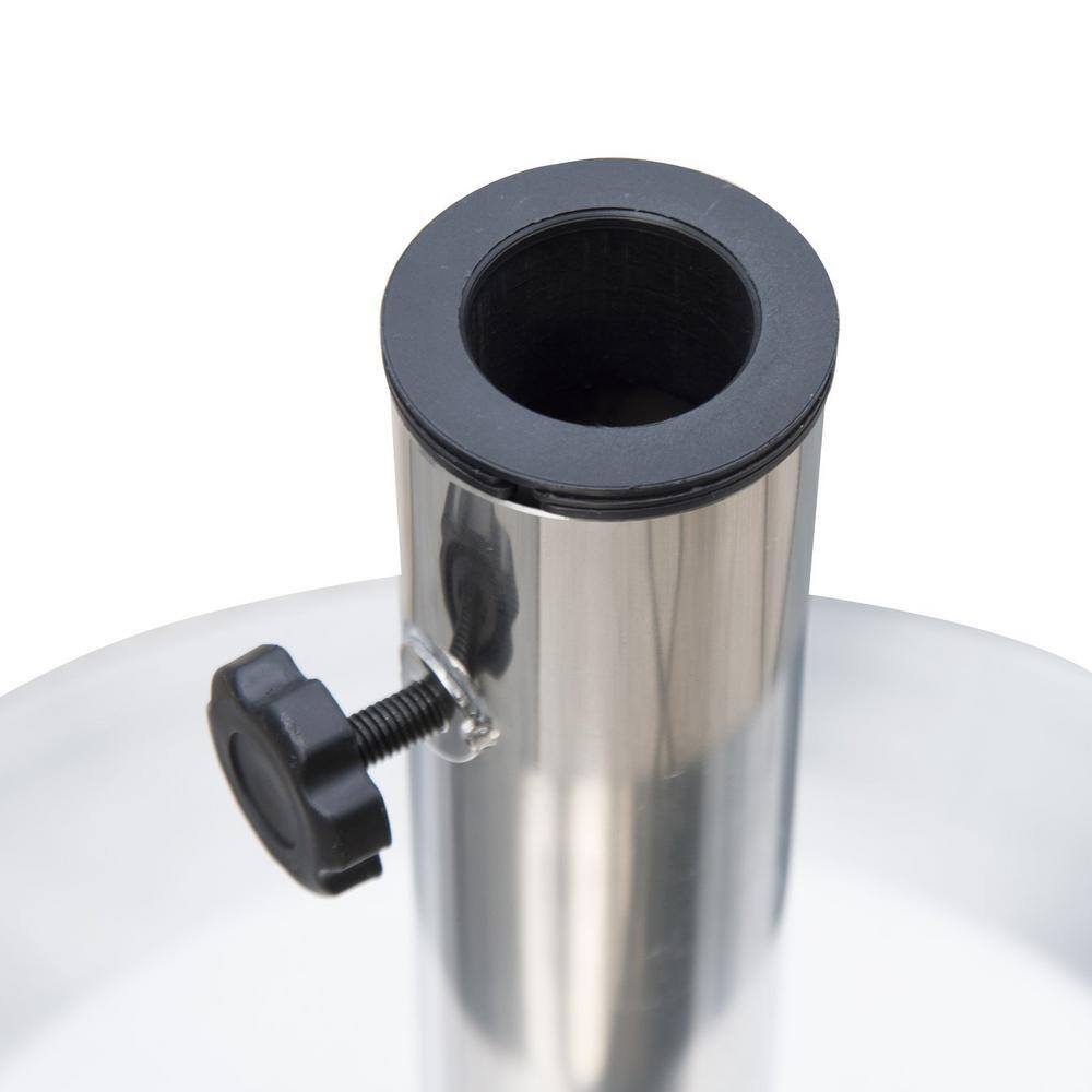 Stainless Steel Round Patio Umbrella Stand with Cement Base