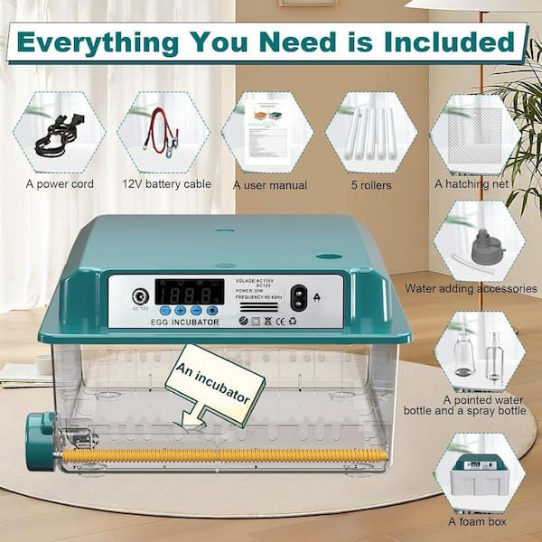 KIWDZFU 12-16 Egg Incubator Automatic Egg Turning Humidification