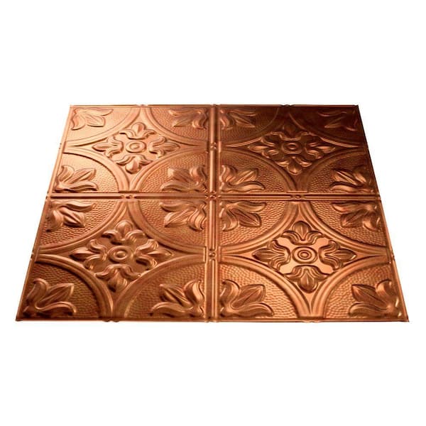 Fasade Traditional #2 2 ft. x 2 ft. Antique Bronze Lay-In Vinyl Ceiling  Tile ( 20 sq.ft. ) PL5231 - The Home Depot