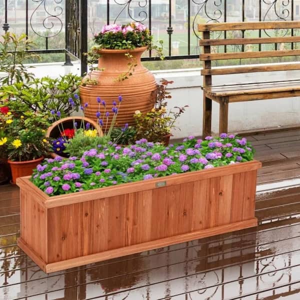 ガーデニングBOX AOPSPS 40 in. L x 12in. W x 12 in. H Wooden Decorative Planter Box