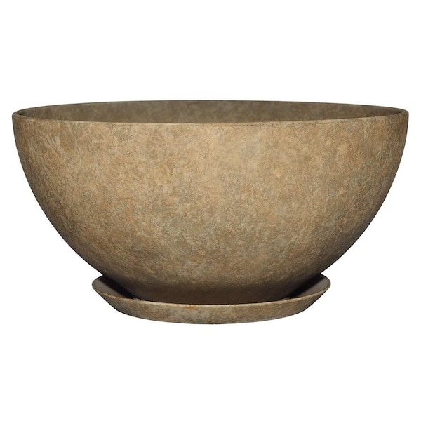 CHG CLASSIC HOME & GARDEN 10 in. Earth Rosie Bowl Resin Planter