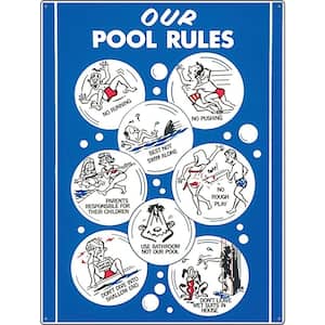 Our Pool Rules Swimming Pool Sign, Adult Animation