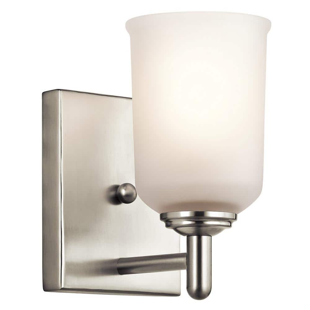 KICHLER Shailene 1-Light Brushed Nickel Bathroom Indoor Wall Sconce ...