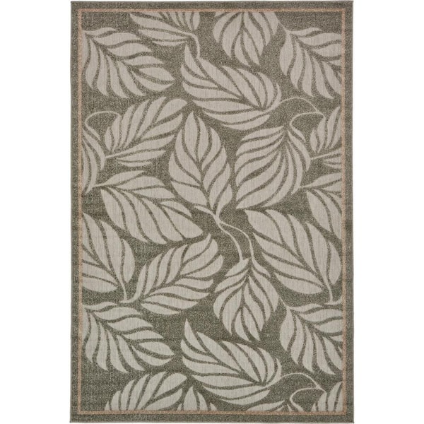 Unique Loom Indoor/Outdoor Augusta Gray 6' 0 x 9' 0 Area Rug