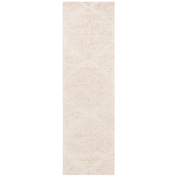 SAFAVIEH Abstract Ivory/Beige 2 ft. x 10 ft. Floral Damask Runner Rug