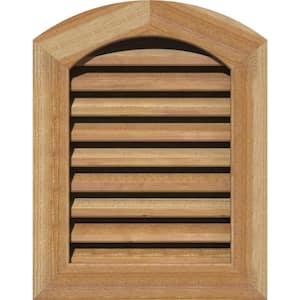 17" x 23" Round Top Rough Sawn Western Red Cedar Wood Paintable Gable Louver Vent Functional