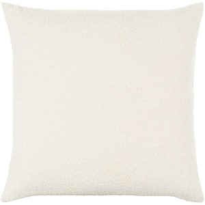 Oskar White Woven Polyester Fill 18 in. x 18 in. Decorative Pillow