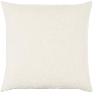 Oskar White Woven Down Fill 18 in. x 18 in. Decorative Pillow