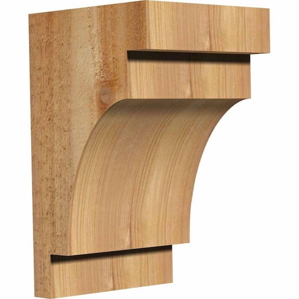 Ekena Millwork 6 in. x 6 in. x 10 in. Western Red Cedar Mediterranean Rough Sawn Corbel