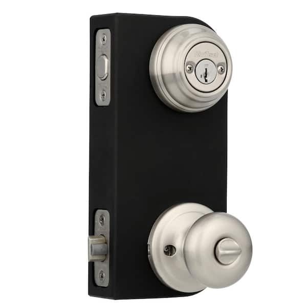 Details about   Kwikset Juno Keyed Entry Door Knob and Double Cylinder Deadbolt Combo Pack with 