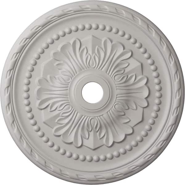 Ekena Millwork 1-3/4 in. x 31-1/2 in. x 31-1/2 in. Polyurethane Palmetto Ceiling Medallion, Ultra Pure White