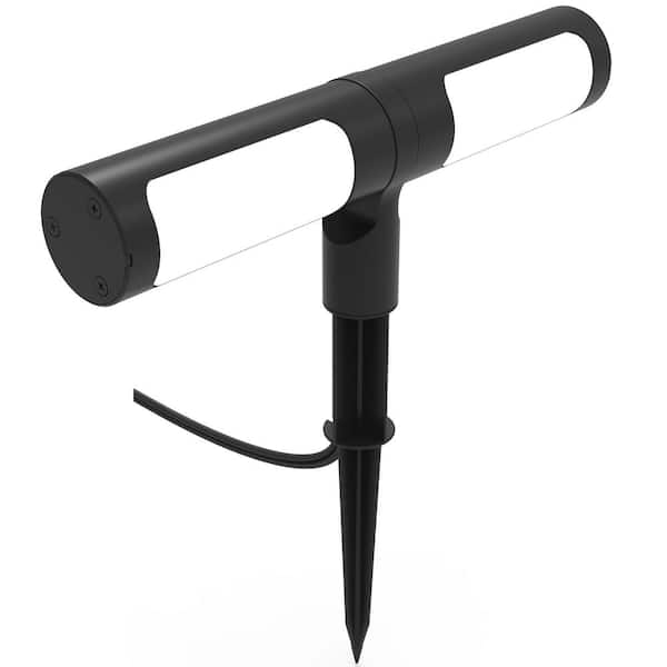 Hampton Bay 250 Lumens Low Voltage Black Hardwired Integrated LED Landscape Flood Light with Adjustable Light Head