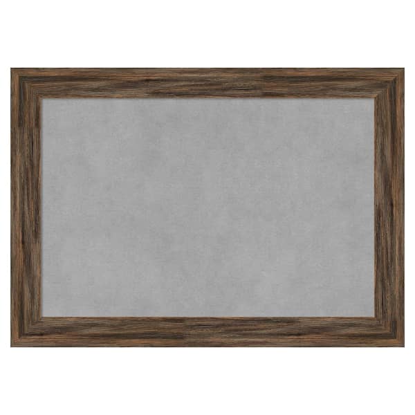 Amanti Art Regis Barnwood Mocha Narrow 21 in. x 15 in Framed Magnetic Board