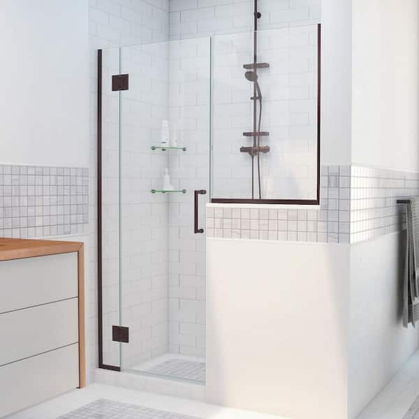DreamLine Unidoor-X 58 to 58.5 in. x 72 in. Frameless Hinged Shower Door in Oil Rubbed Bronze