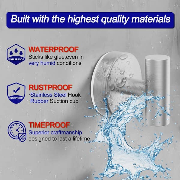 1Pc Bathroom Hook With Suction Cup Holder Removabl... - Vicedeal