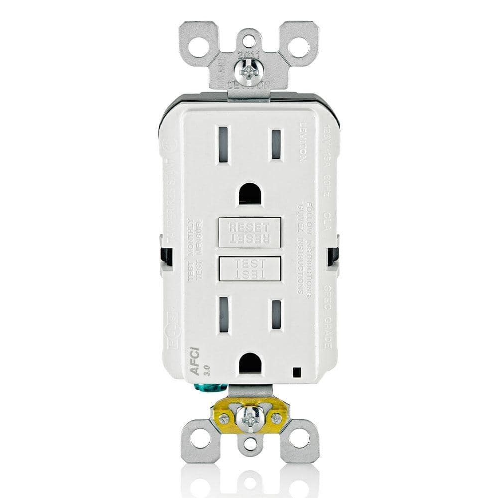 White 15 Amp Tamper-Resistant AFCI Outlet with LED Indicator