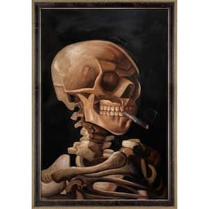 Skull of Skeleton with Cigarette by Vincent Van Gogh Hermitage Scoop Framed Abstract Art Print 27.5 in. x 39.5 in.