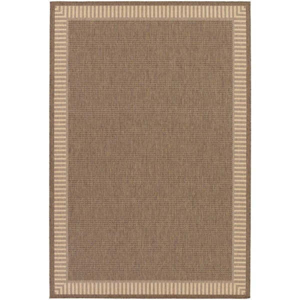 Couristan Recife Wicker Stitch Cocoa-Natural 9 ft. x 9 ft. Square