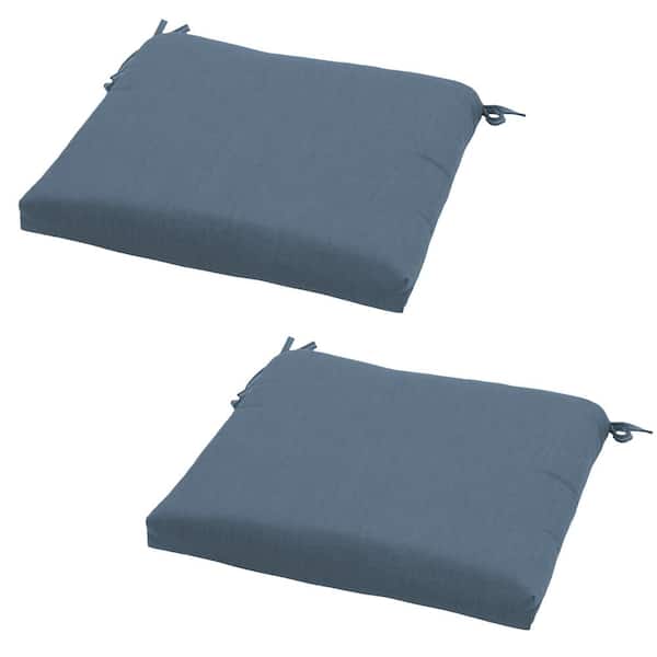 Plantation Patterns Canvas Sapphire Outdoor Seat Cushion (2-Pack)