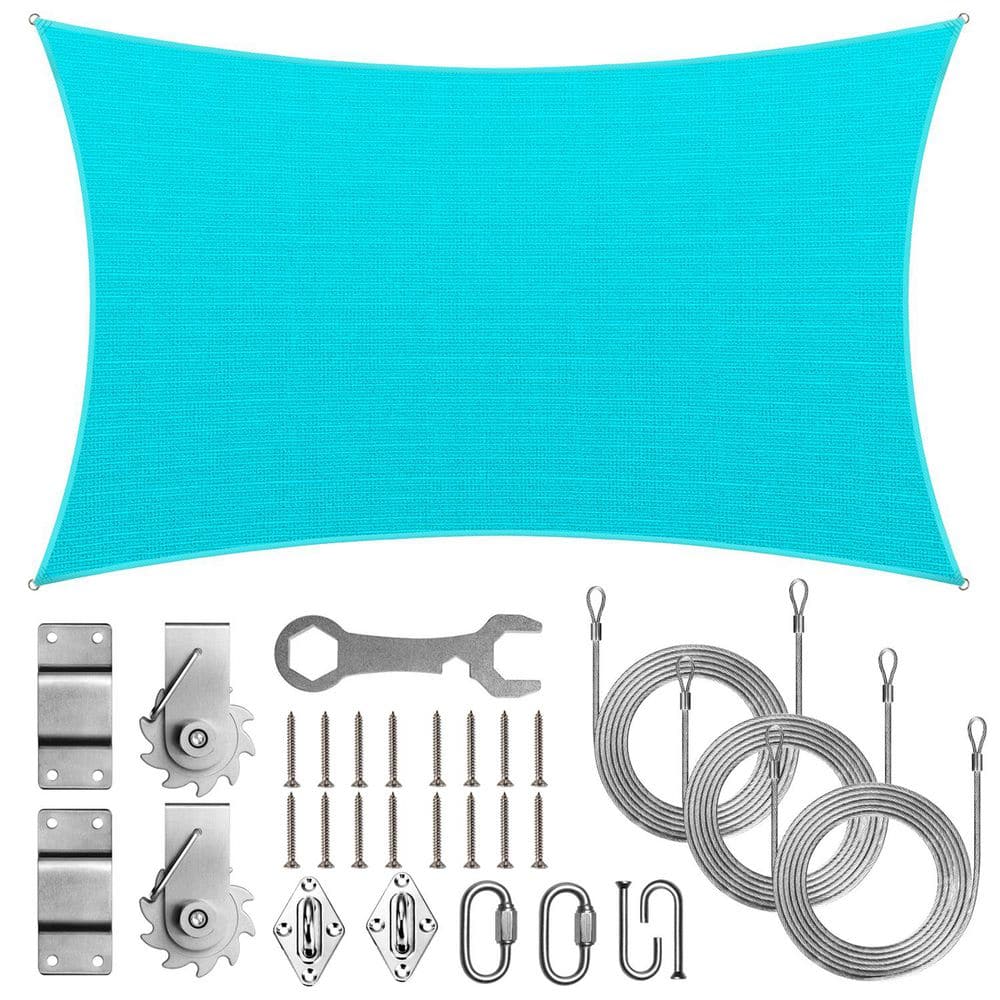 10 ft. x 20 ft. Turquoise Rectangle Sun Shade Sail Screen Canopy with Hardware TAWAL price history on PriceWatchPro