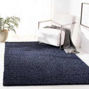 Primo Shag Navy 7 ft. x 7 ft. Square Solid Area Rug