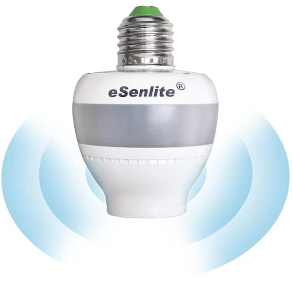LED CFL Bulb Lamp Sockets of Motion Activated Radar Sensor Dusk to Dawn Dimmable for Most Light Fixtures (1-Pack)